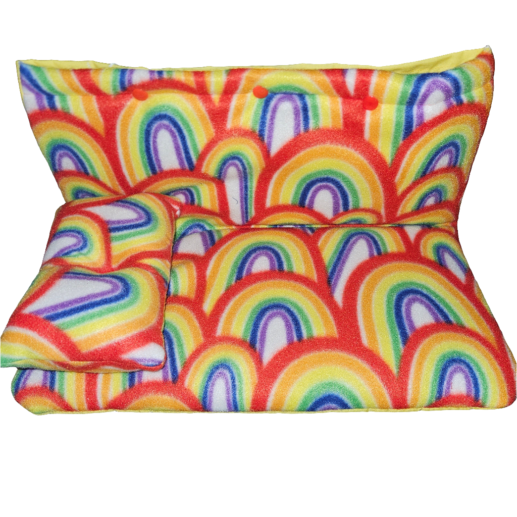 Day Bed Cover + Pillow Fleece (Rainbow)