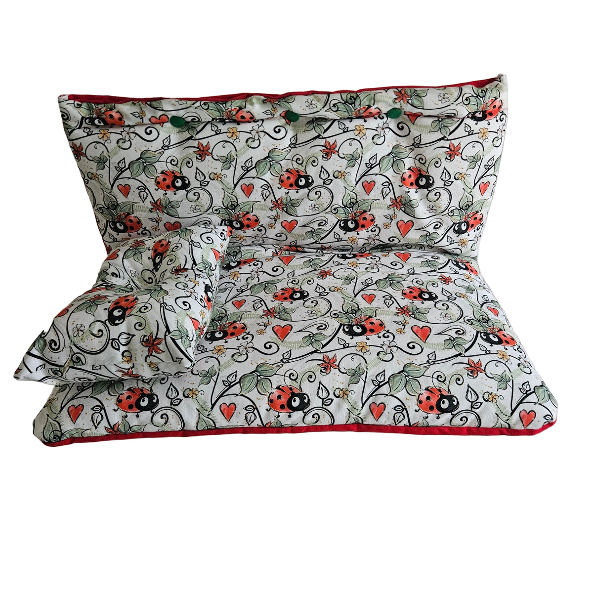 Day Bed Cover + Pillow Cotton (Lady Bug)