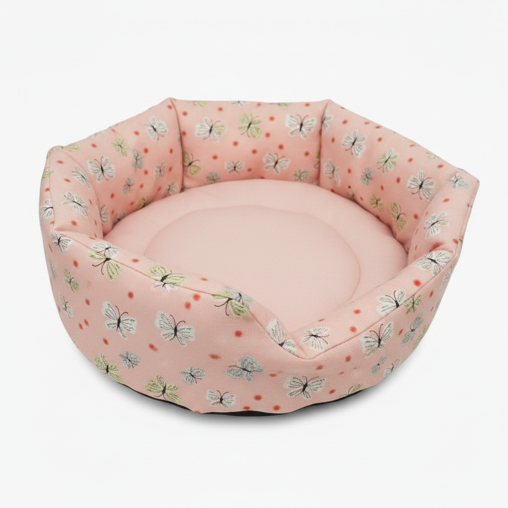 Cuddle Cup in Butterflies fabric with pink inner