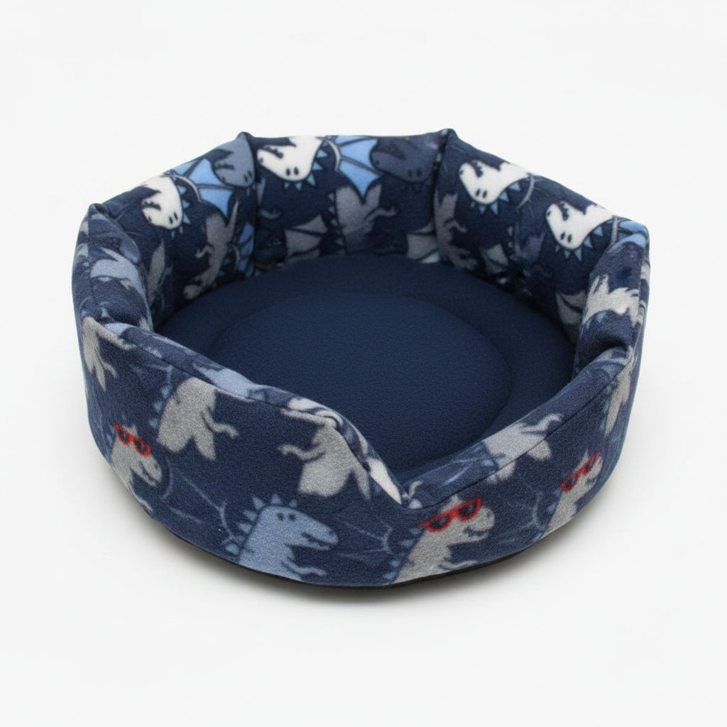 Cuddle Cup in Dragons fleece with navy inner